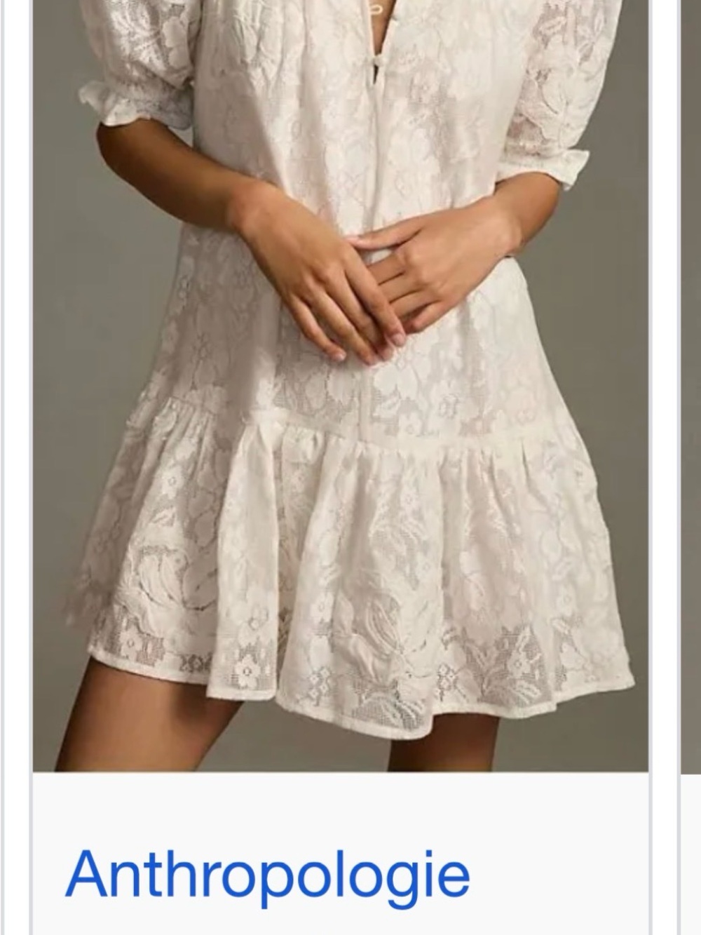 Anthropologie White Lace Mini Dress - Picture 4 of 13
